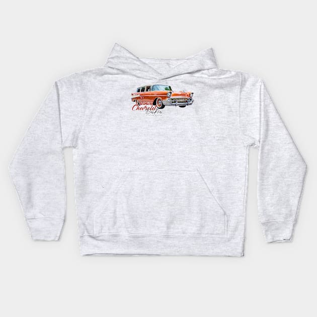 1957 Chevrolet Bel Air Station Wagon Kids Hoodie by Gestalt Imagery